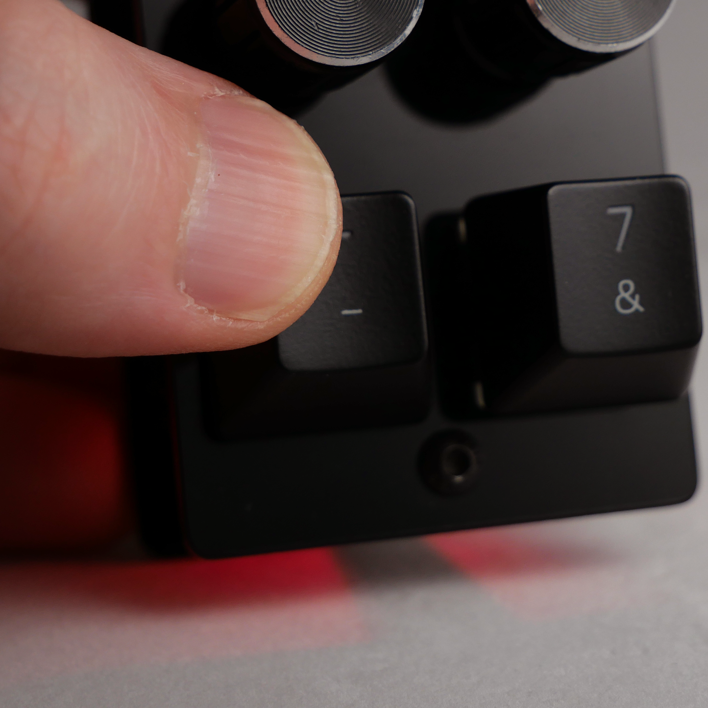 madMidiMini Compact Midi Controller Black Acrylic with 4 Note Buttons 2 Encoder Knobs and LEDs